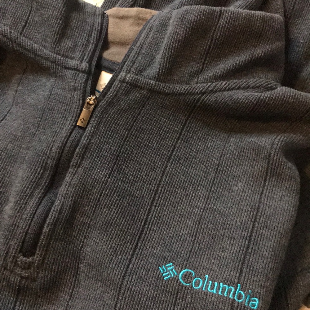 Tall Size Columbia Dust Blue Quarter Zip Sweater